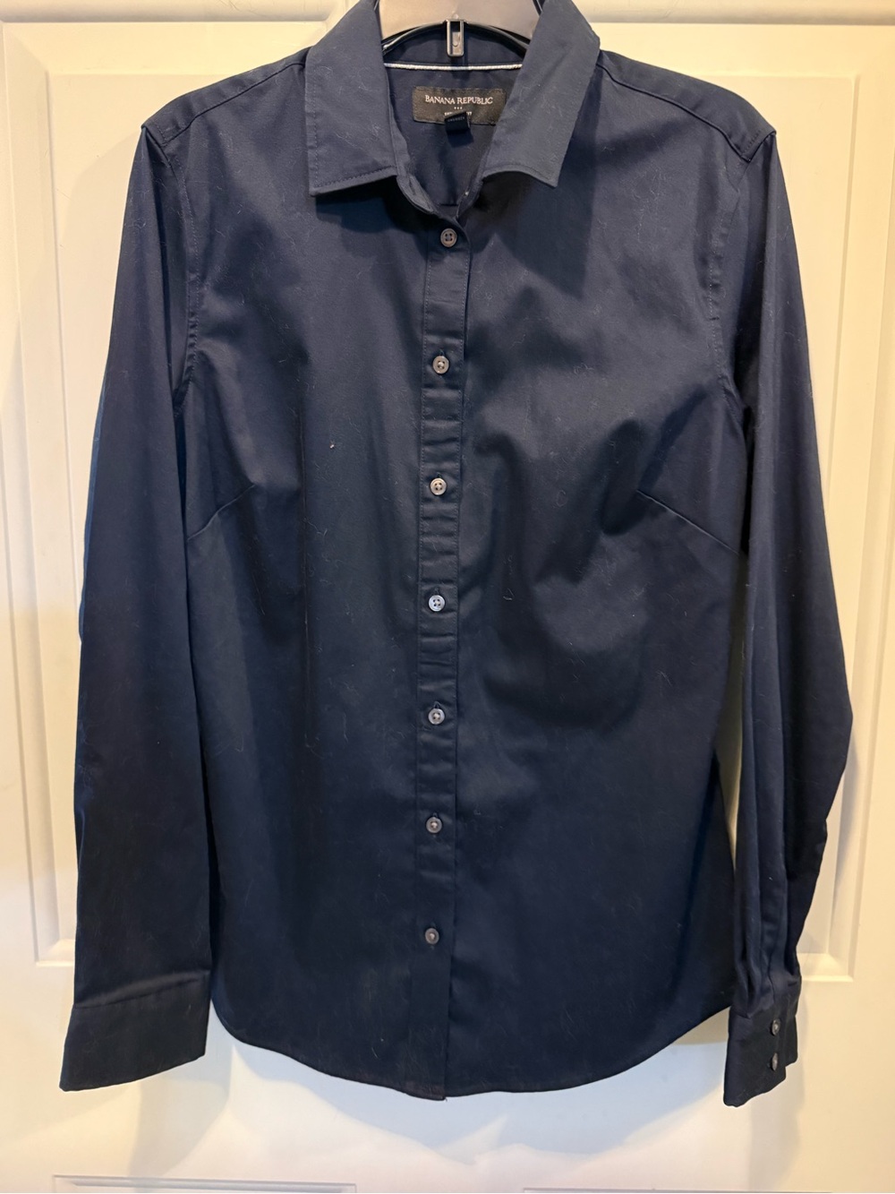 Banana Republic Dark Navy Button-Front Dress Shirt